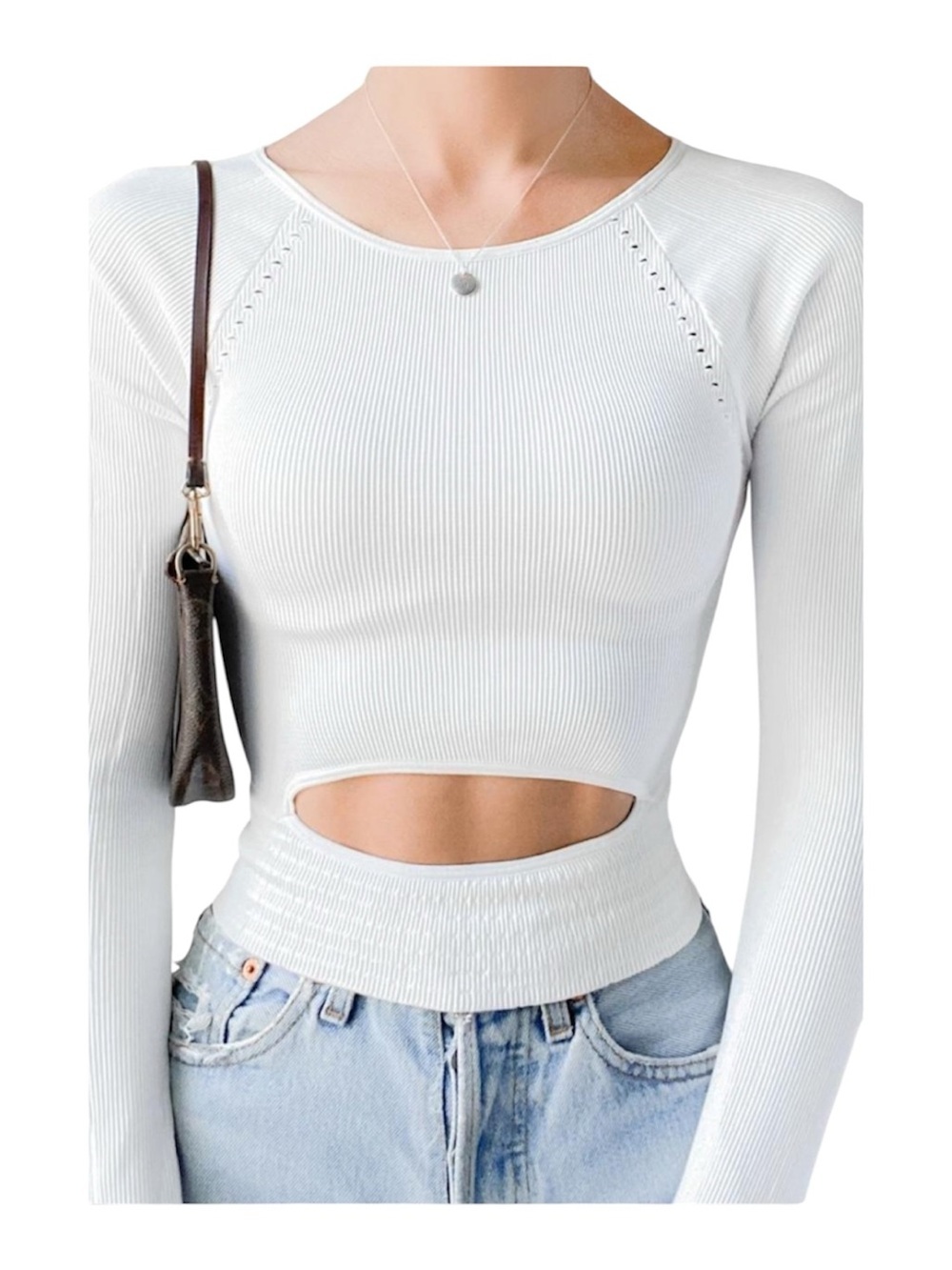 Free People Movement Cut it out white long sleeve
